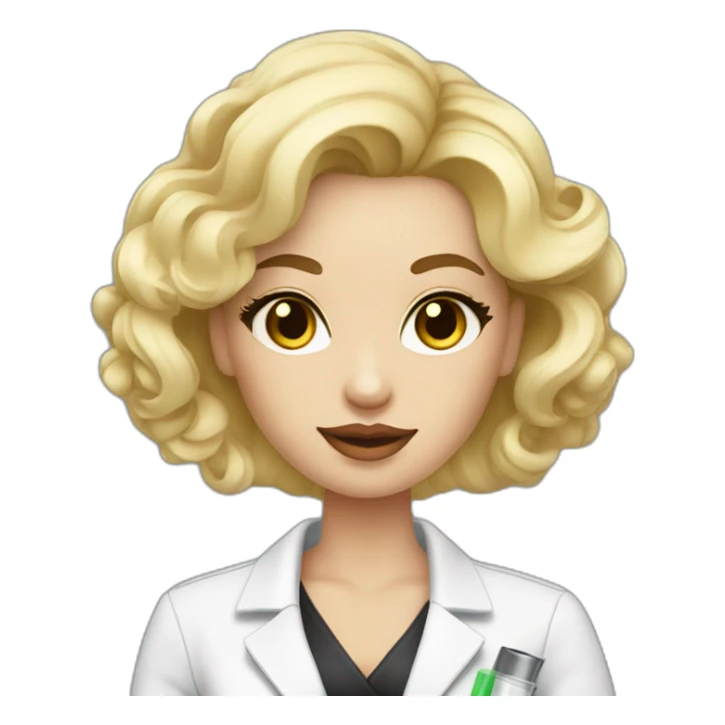 blonde cosmetologist with a syringe in her hand sticker