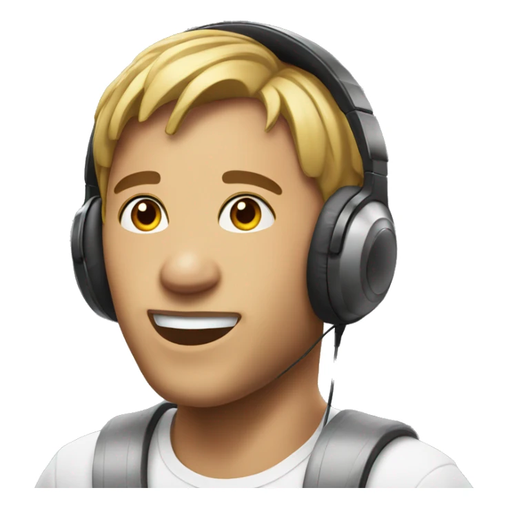 Realistic face with  gaming headphones  sticker