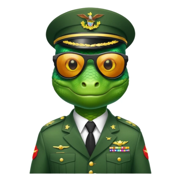 Lizard in militaryuniform with sunglasses. sticker
