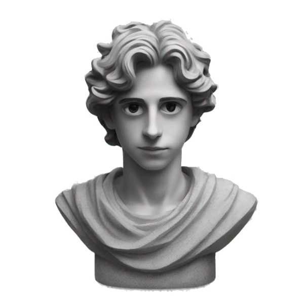 statue of Timothee chalamet made of stone/all grey sticker