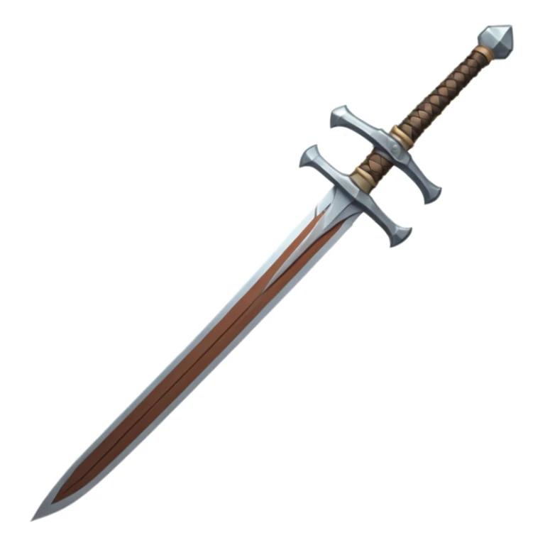 a viking blade, bastard sword, pixel art style, transparent background sticker