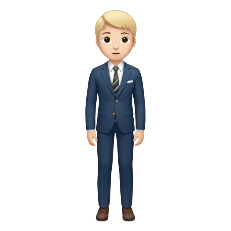 Young man, tailored trousers, a crisp button-down shirt, a blazer, and tie

 sticker