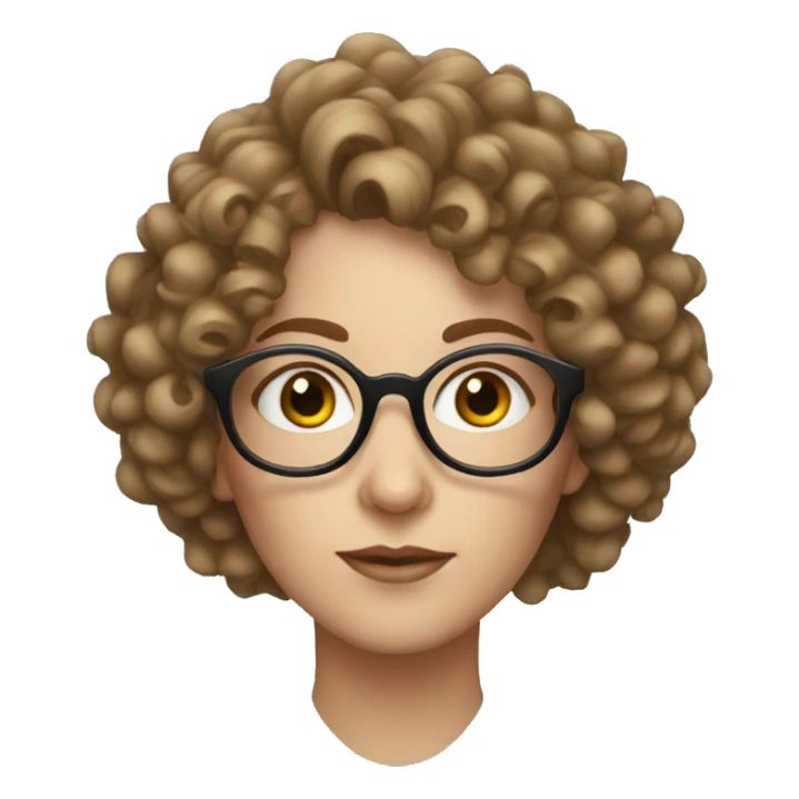curly white woman enormous glasses sticker