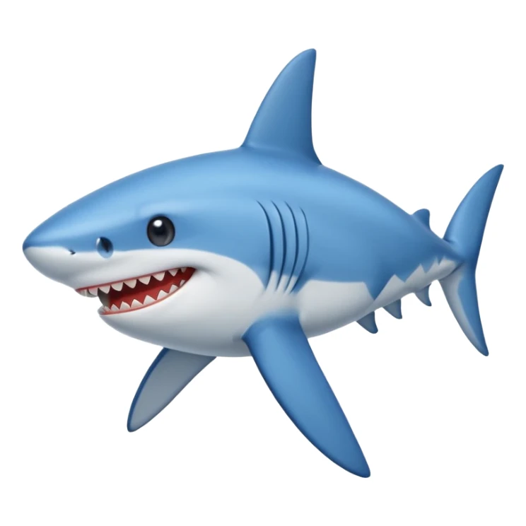 cartoonist blue shark wearing shirt sticker