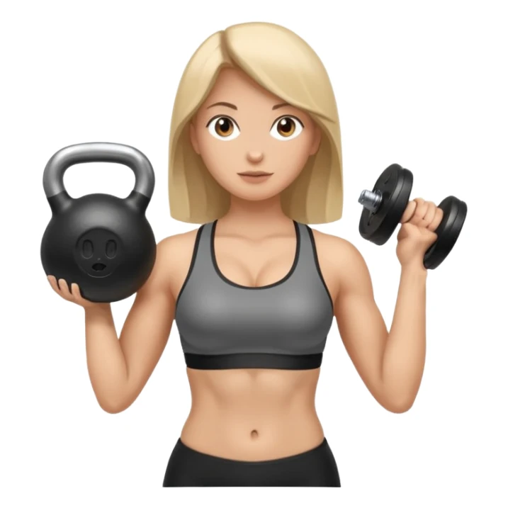 woman with a kettlebell sticker
