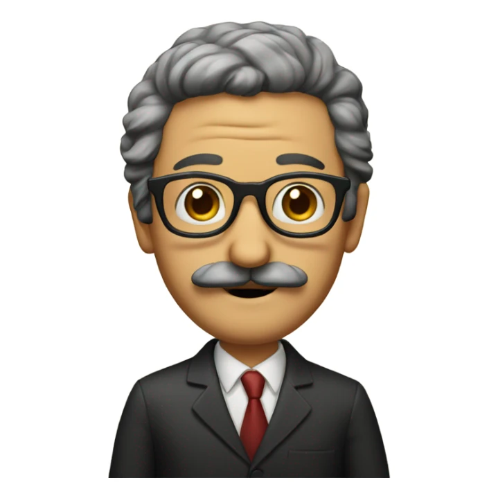 Italian man with a mustache, glasses, and a big nose sticker