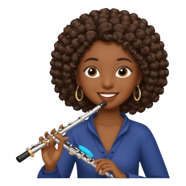 black woman playing flute sticker