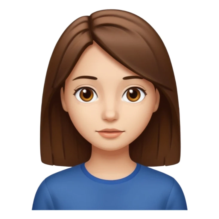 Girl with mid length straight brown hair sticker