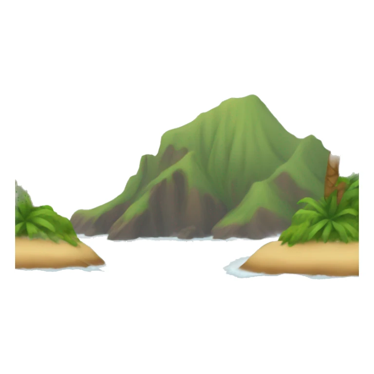 Hawaiian island with palm tree and ocean sticker