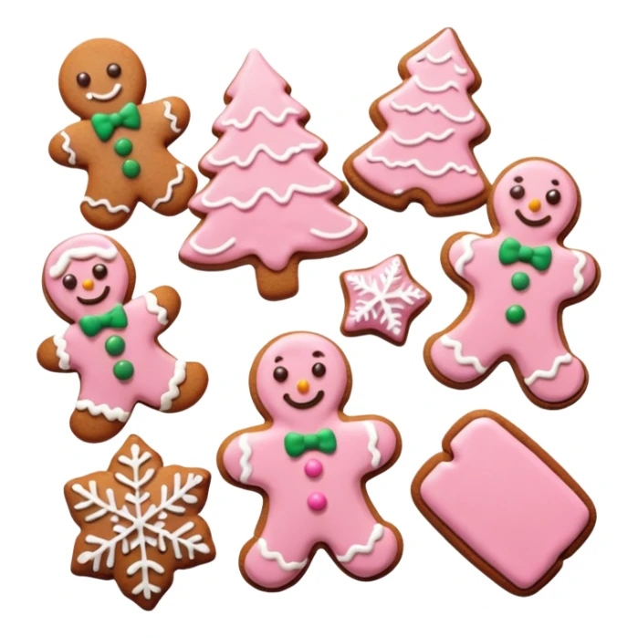 christmas gingerbreads pastel pink sticker