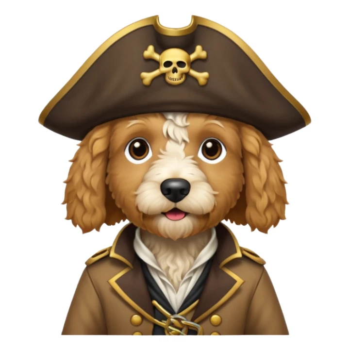 Can you make me a goldendoodle dressed as a pirate sticker