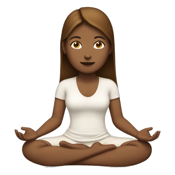 female meditation white skin and brown sticker