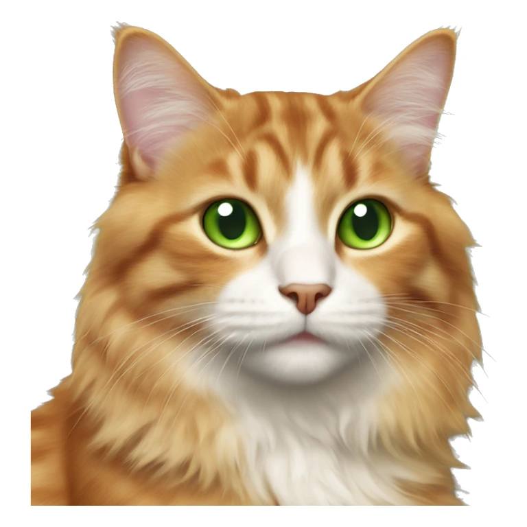 Orangish fluffy tabby female cat with green eyes sticker