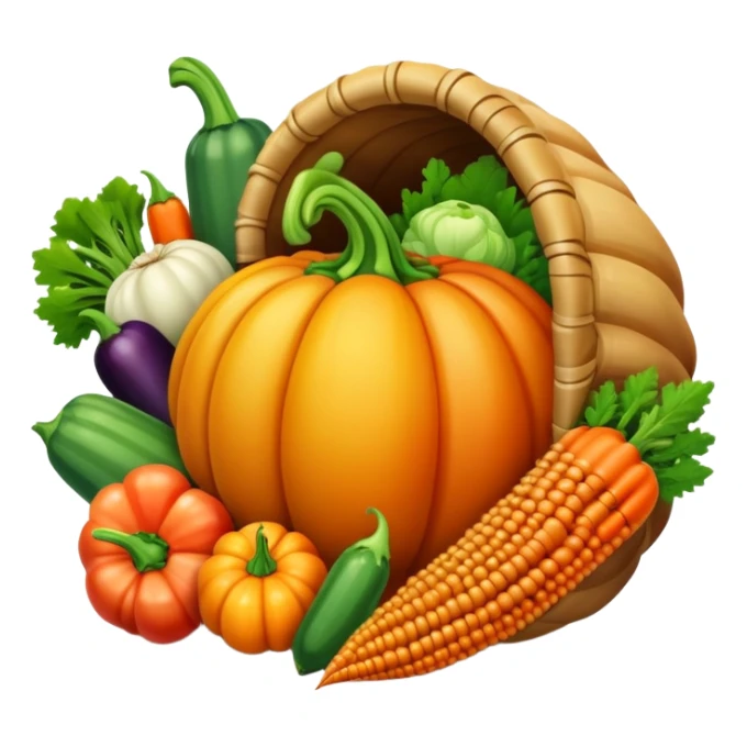 thanksgiving cornucopia of vegetables ￼ sticker