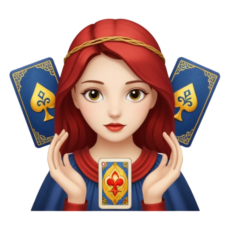 pretty girl with tarot cards sticker