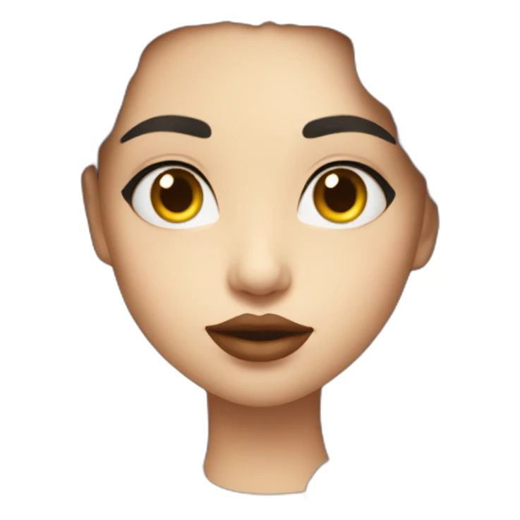 with girl with wavy long black hair and juicy lips posing sticker