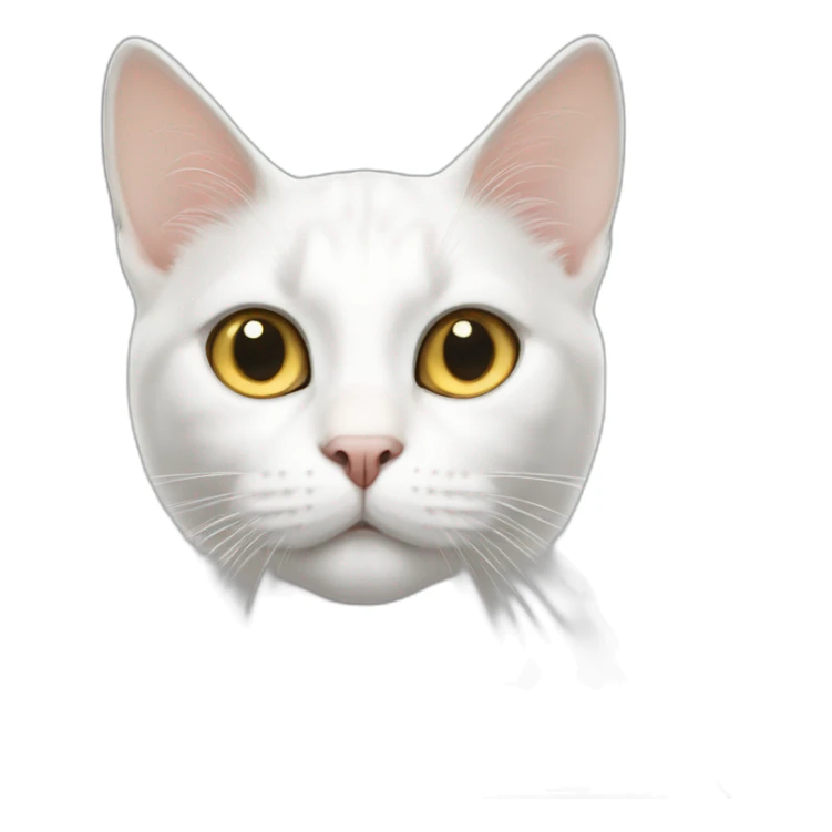 white cat with grey spots and spot on nose with gold eyes sticker