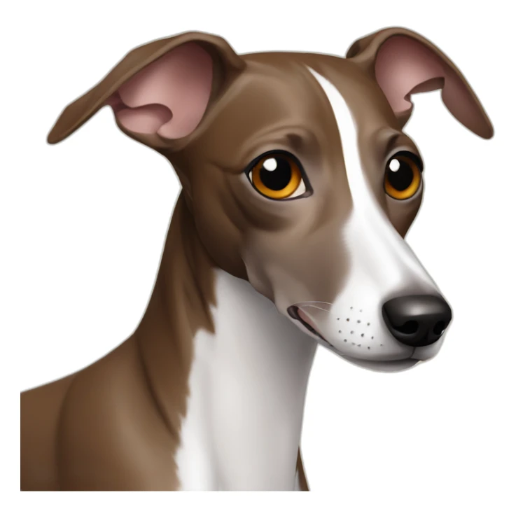 Brown and white Italian greyhound sticker