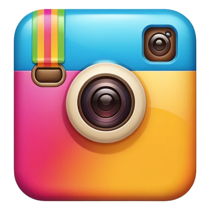 instagram icon 3d colourful sticker