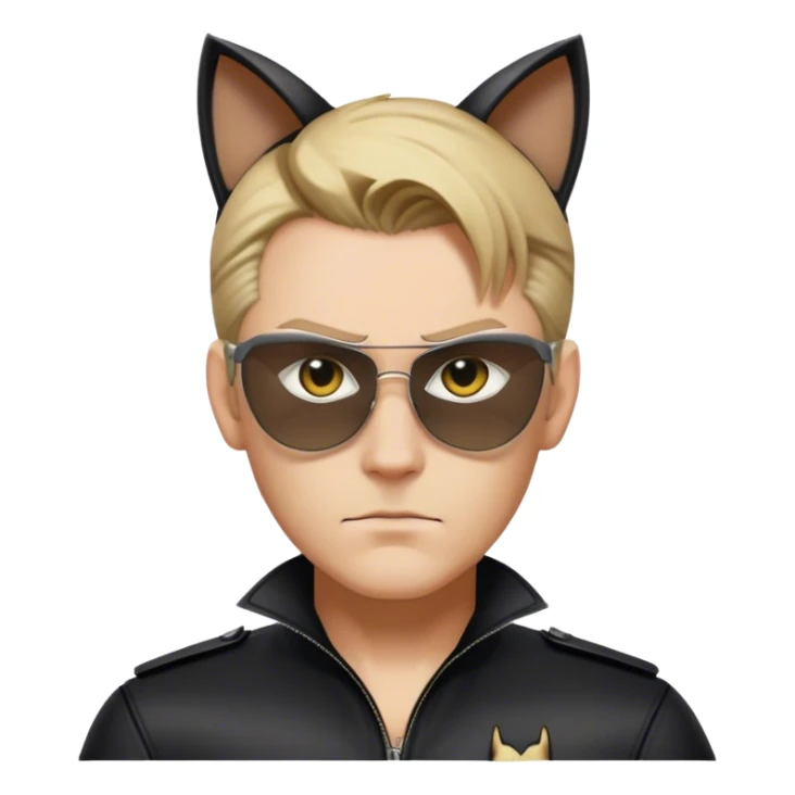 albert wesker cat ears 7 minutes sticker