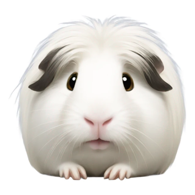 White Guinea pig with long hair  sticker