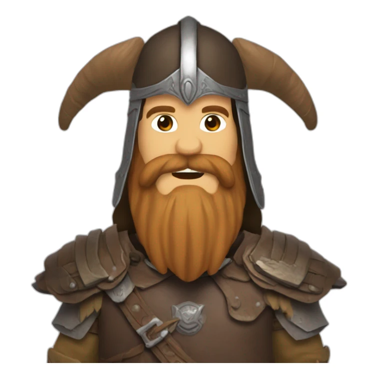gimli the lord of the rings brown beard wearing helme sticker