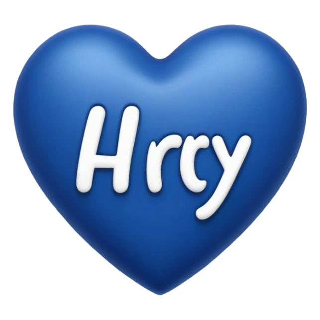 Dark blue heart with the words Hi Ry in the middle  sticker