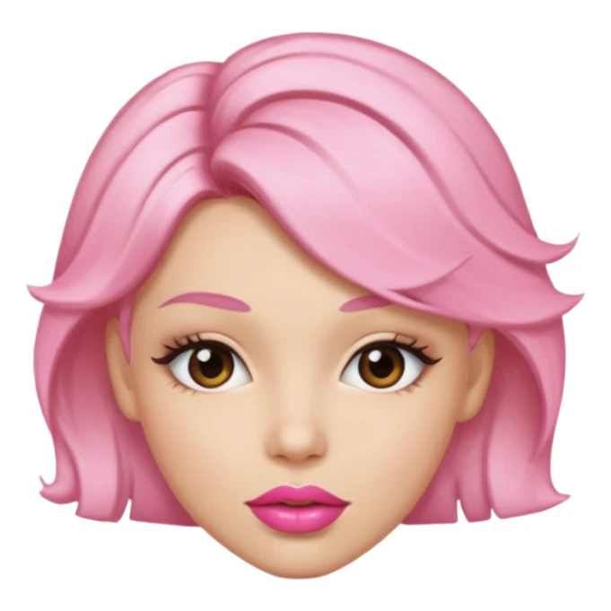 woman Pink lips, deifferent hairs. sticker