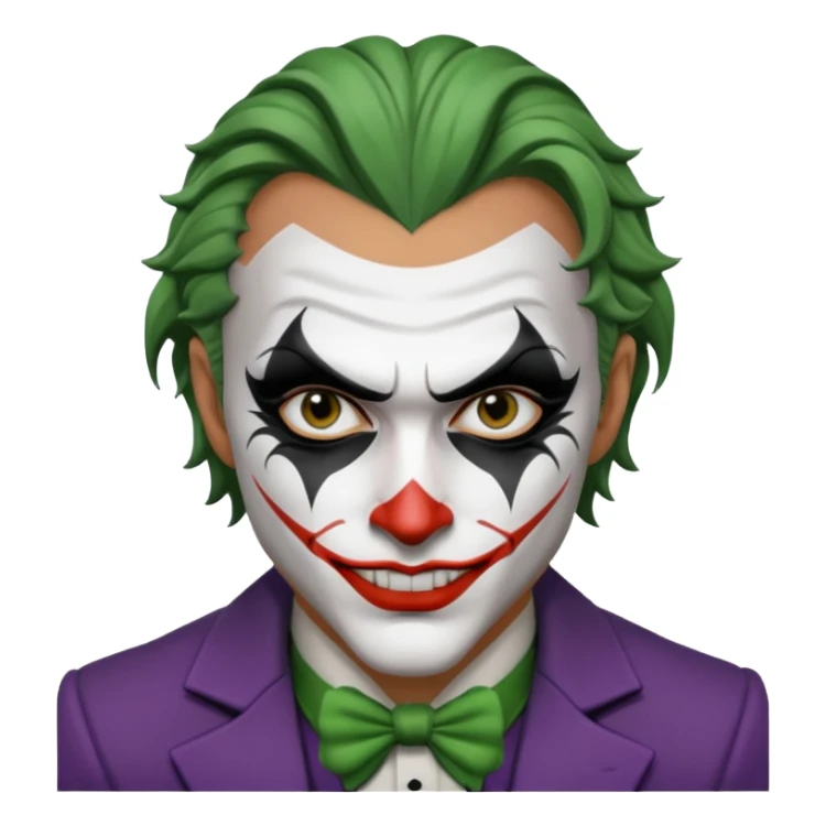 man with plack and white joker makeup sticker