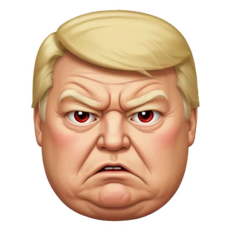 uSE THIS AS A REFERENCE PICTURE TO CREATE AN ANGRY, ELDERLY, OBESE DONALD TRUMP EMOJI sticker