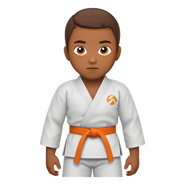 judoka brun avec ceinture orange sticker