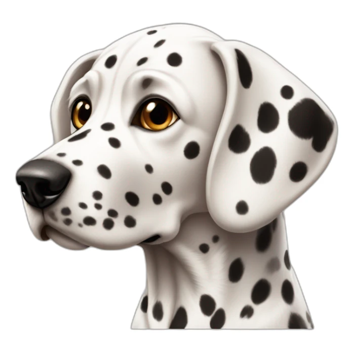 Dalmatian with brown color and full colored ears sticker