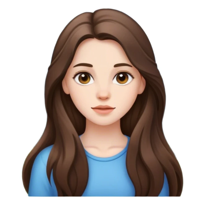 beautiful pale brunette girl with long hair on mountains  sticker