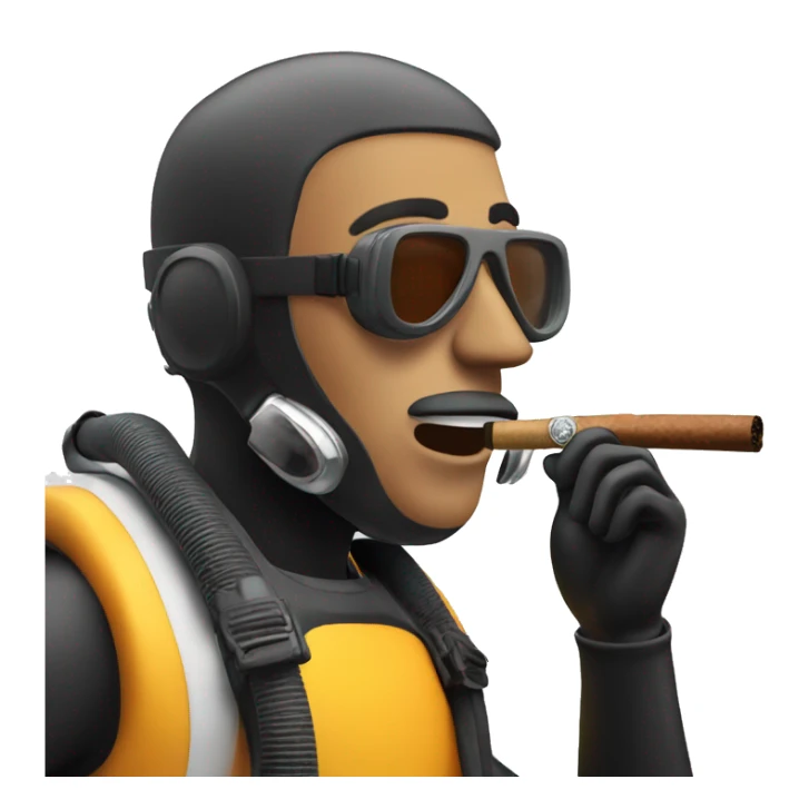 A scuba diver smoking a cigar sticker