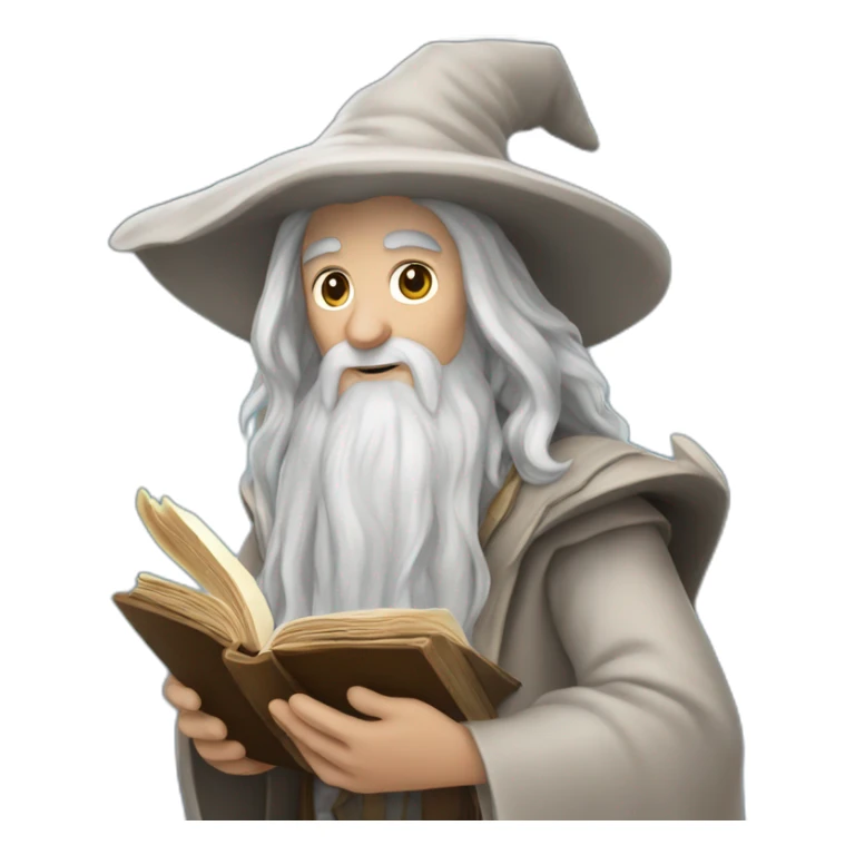 gandalf holding an enchanted book sticker