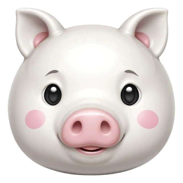 glitter white symbol pig bank sticker