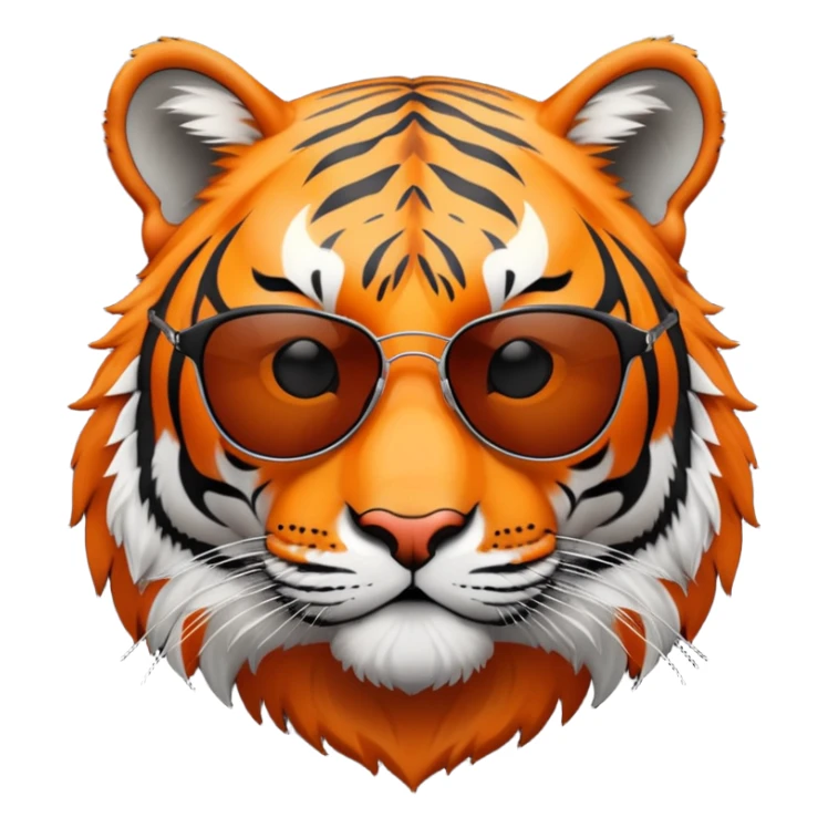 tiger head with dark lens sunglasses sticker