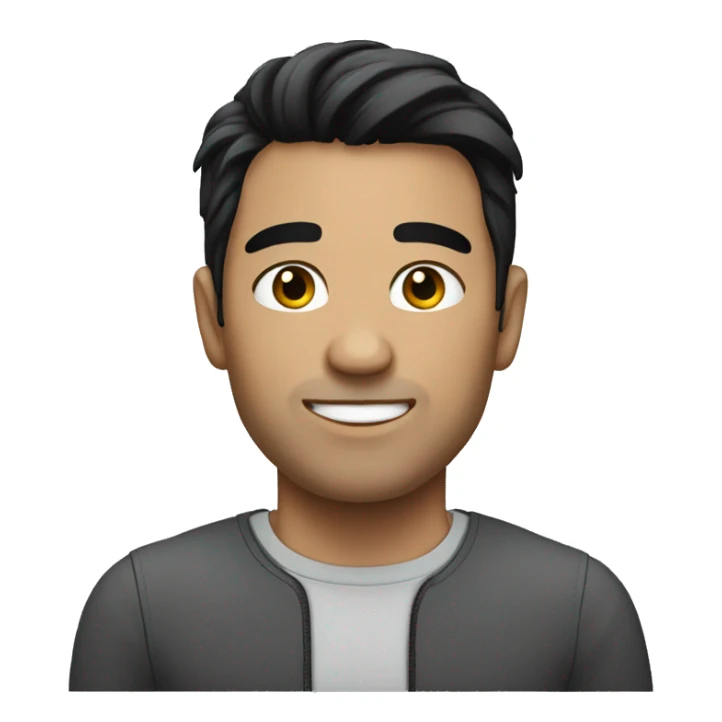 Australian male with black hair working on desktop   sticker