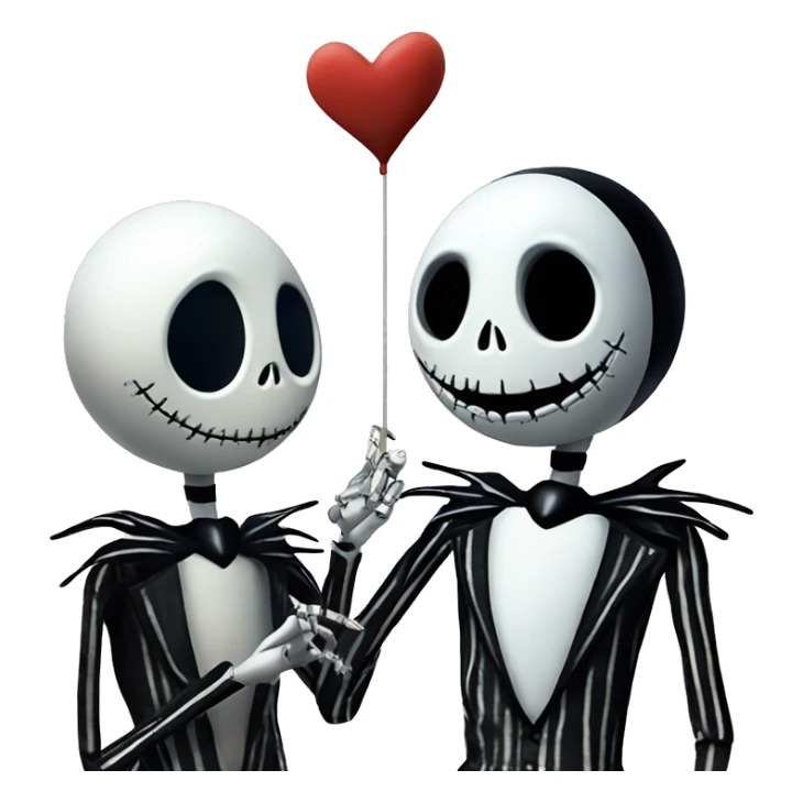 Jack skellington with sign in hand said I love you Lisbeth  sticker