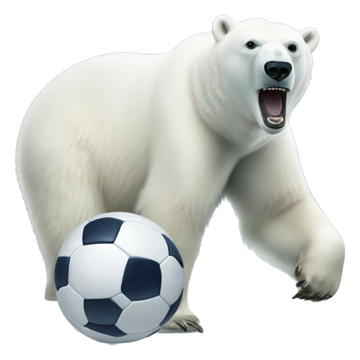 The polar bear playing soccer sticker