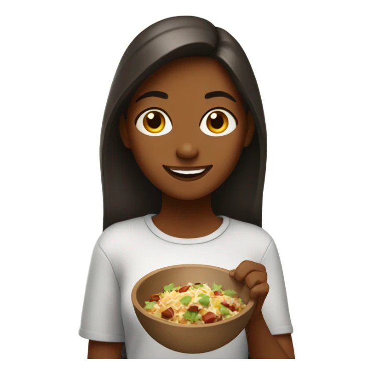 Girl eating chipotle bowl sticker