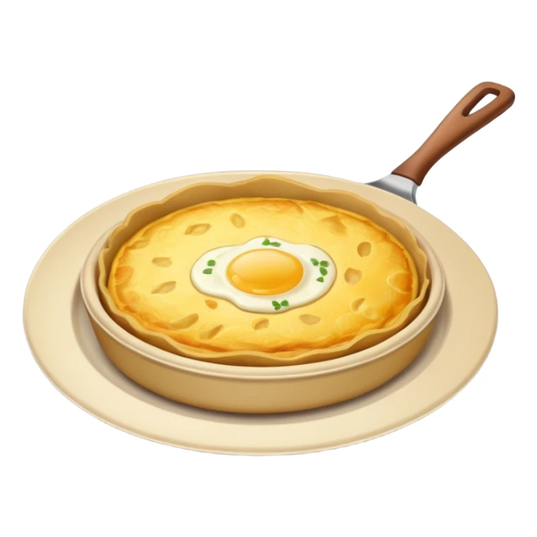 Round spanish potato omelet no plate, plain ok top no toppings sticker