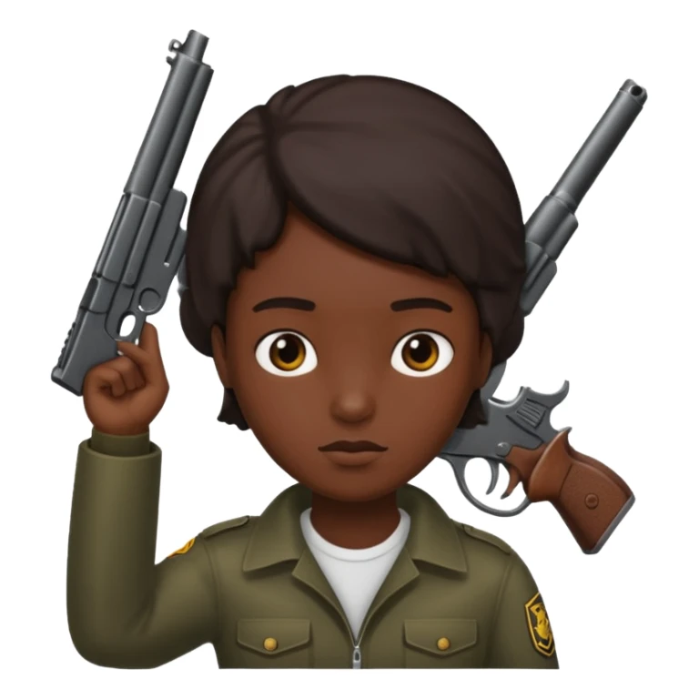 A person with a gun to their head sticker