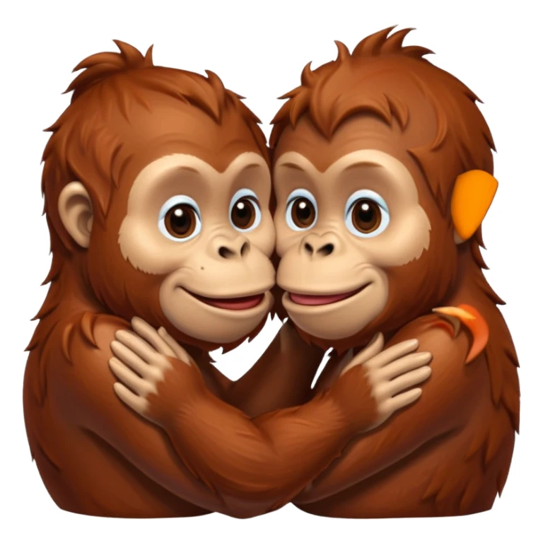 Kissing orangutang blowing kiss sticker