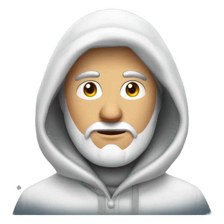 Russian man with beard in a hood covered with snow sticker