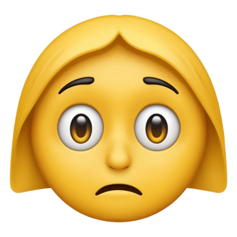 Sad, confused, emoji face not human, black eyes sticker