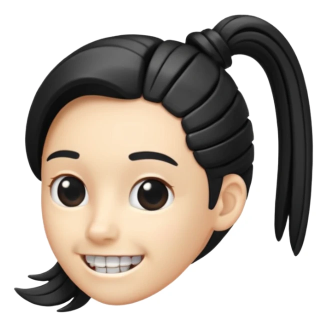 a curved hair accessory with teeth on both sides that hinge together, designed to secure hair in a vertical ponytail sticker