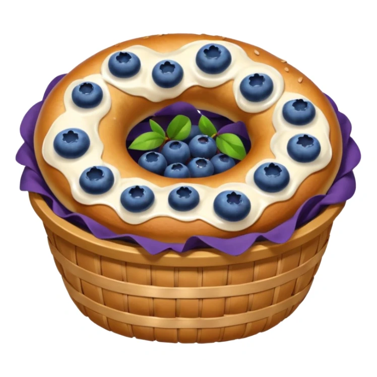 Basket of blueberry bagels  sticker