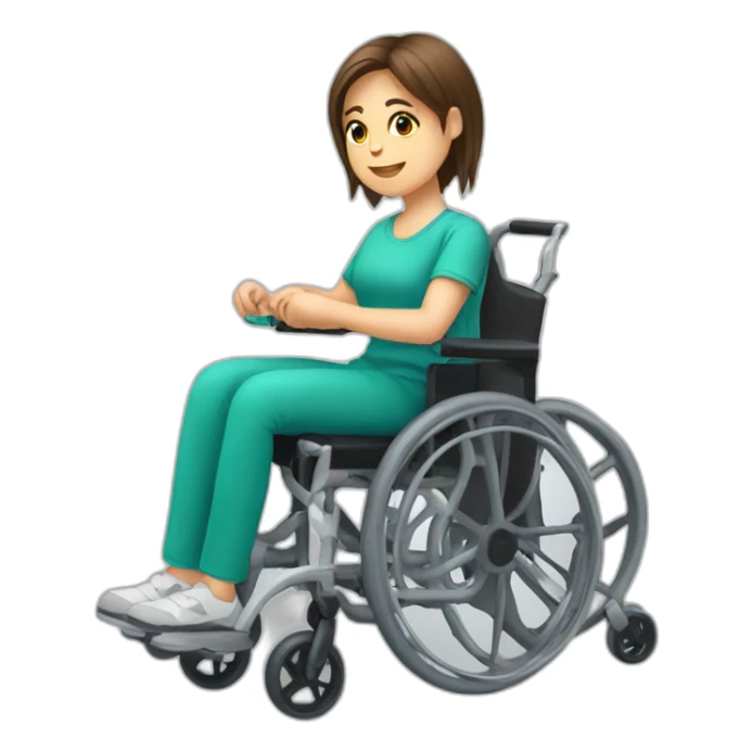 girl in wheelchair doing physiotherapy sticker