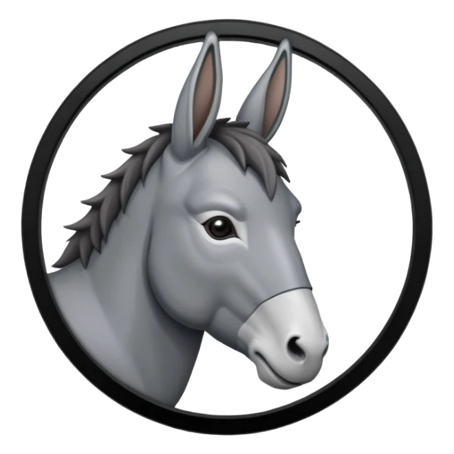 Democratic Party Donkey but in a Game Of Thrones Intro Sigil Form - in a square picture frame sticker